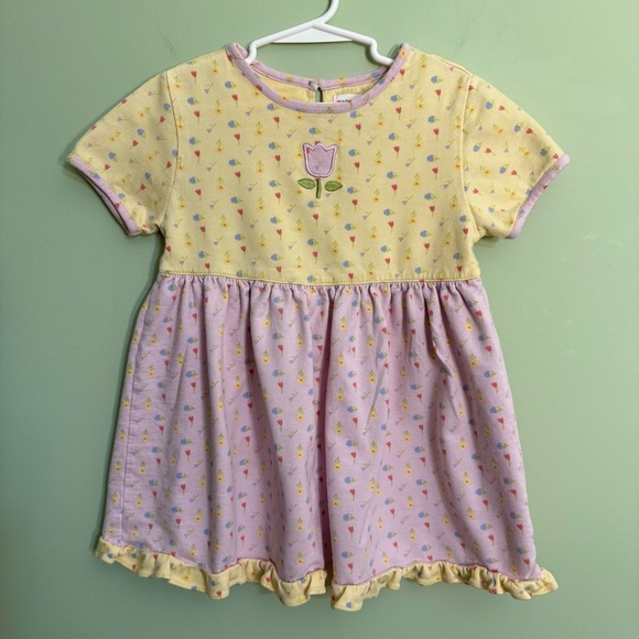Gymboree vintage (1998) Yellow and purple girls  Dress size Large 4-5 yrs tulip - Picture 1 of 5